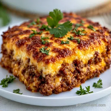 Taco Lasagna Casserole for 8 Servings Recipe Card