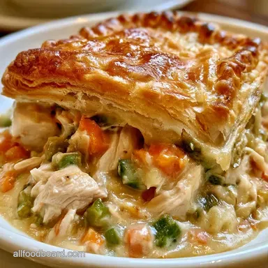 Creamy Thanksgiving Turkey Pot Pie Recipe Card