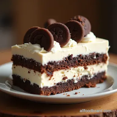 The Ultimate NoBake Ice Cream Cake Layered Cookies Cream Recipe Recipe Card