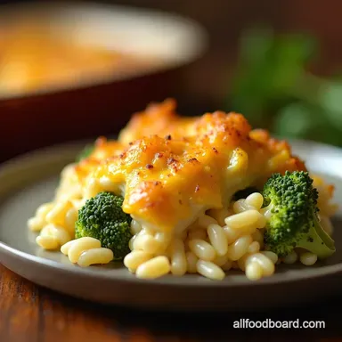 The Ultimate Creamy Chicken Broccoli Rice Cheese Casserole Recipe Card