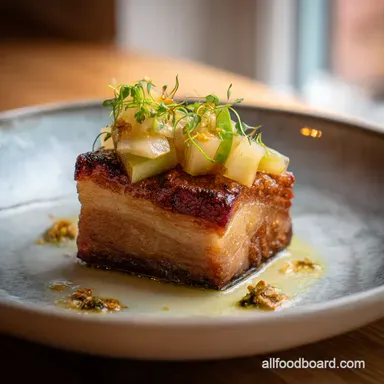 The Managers Maple Pork Belly Low Slow for Crispy Managed Perfection Recipe Card