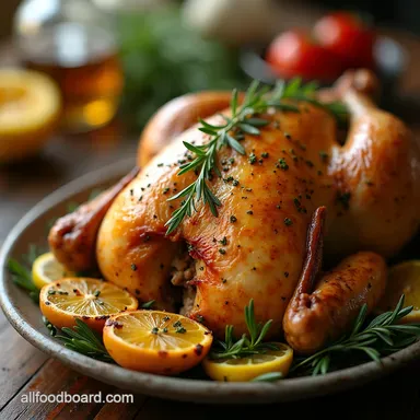 Juicy Olive Oil Roast Turkey Mediterranean Lemon Herb Recipe Card
