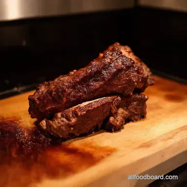 The BEST Oven baked beef ribs FallOffTheBone Recipe Card