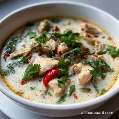 Thai Coconut Chicken Soup: Authentic Tom Kha Gai Recipe Card