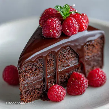 Perfect Chocolate Raspberry Truffle Cake Recipe with Dark Chocolate Ganache: Make-Ahead Recipe Card