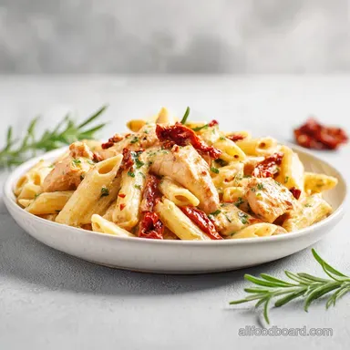 Chicken Penne Pasta: Tuscan Creamy Recipe with Sun-Dried Tomatoes