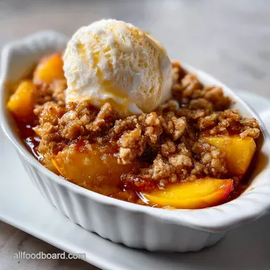 Peach Crisp: Best Brown Butter Oat Recipe Recipe Card