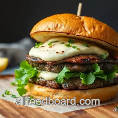 How to Make the Ultimate Grilled Beef Burger with Roasted Garlic Aioli Recipe Card