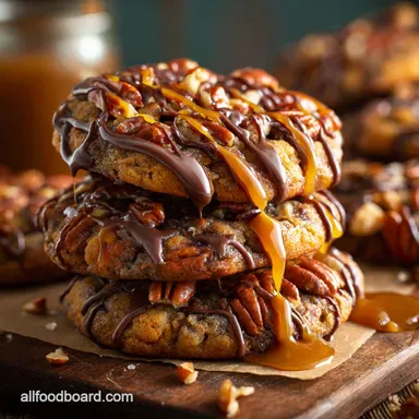 The Ultimate Chewy Caramel Pecan Turtle Cookies Recipe Recipe Card