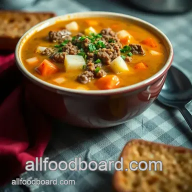Ultimate Comfort Cheeseburger Soup Recipe: Easy Weeknight Delight Recipe Card