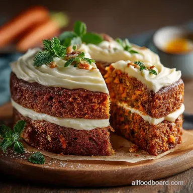 StickyMoist Carrot Cake with Cream Cheese Frosting A British Classic Recipe Card