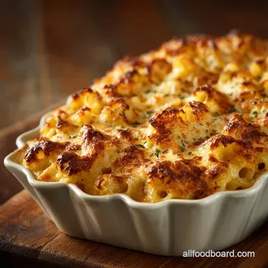 Vintage Comfort Food Recipes: Grandmas Slow-Baked Macaroni Bake Recipe Card