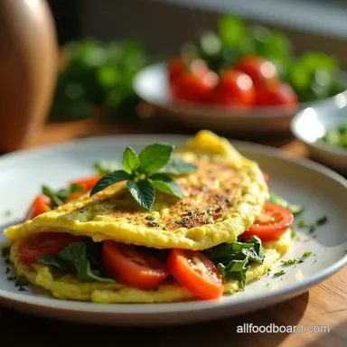 Wakey Wakey Pesto Omelet with Veggies for a Power Start Recipe Card