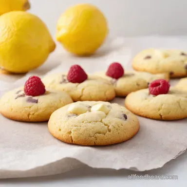 White Chocolate Raspberry Lemon Cookies A Sunny Treat Recipe Card