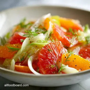 Citrus Salad with Fennel for 4 Servings: A Zesty Refreshing Dish Recipe Card