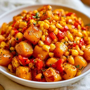 Yellow Squash Corn Saut&eacute; in 15 Minutes Recipe Card