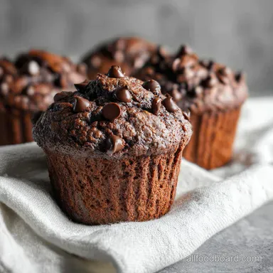Double Chocolate Muffins with Greek Yogurt in 35 Minutes Recipe Card