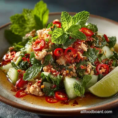 Thai Chicken Salad: Quick Easy Larb-Style Recipe Recipe Card