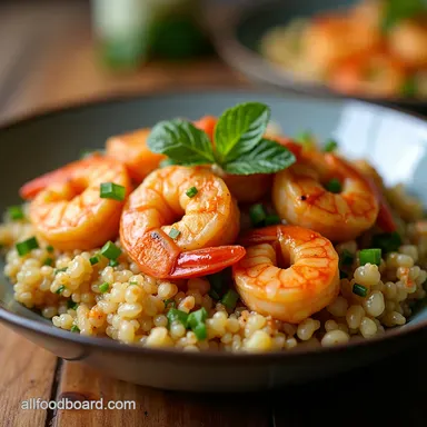 Zesty LemonChili Shrimp Quinoa Bowls Quick Healthy Recipe Card
