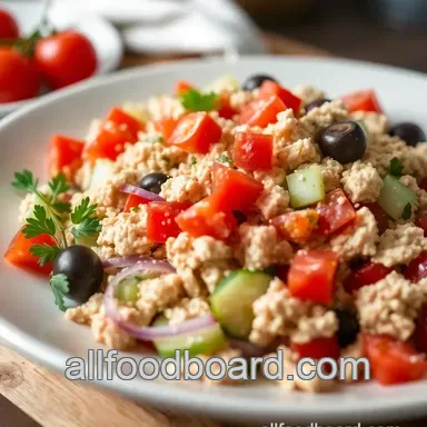 Easy & Zesty Mediterranean Tuna Salad Recipe: Fresh & Flavorful Recipe Card