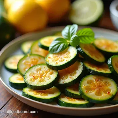 Zesty Fridge Zucchini Pickles Quick Easy Summer Crunch Recipe Card