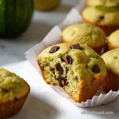 ZucchiniChocolate Chip Muffins Slice of Summer Sunshine Recipe Card