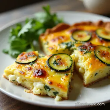 Sunshine Zucchini Cottage Cheese Crustless Quiche Recipe