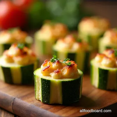 Zucchini Cream Cheese Mini Stuffed BiteSized Party Recipe Card
