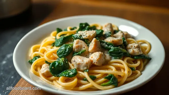 Creamy Garlic Chicken and Spinach Pasta
