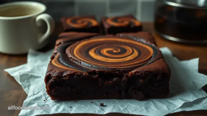 Decadent Mocha Cocoa Swirl Brownies
