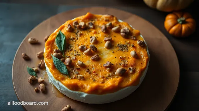 Pumpkin Spice Baked Brie with Hazelnuts & Sage