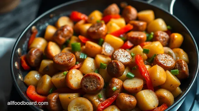 Sizzling Sausage Potatoes & Peppers Skillet