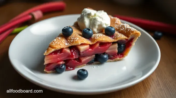 Sweet & Tart Rhubarb Blueberry Pie