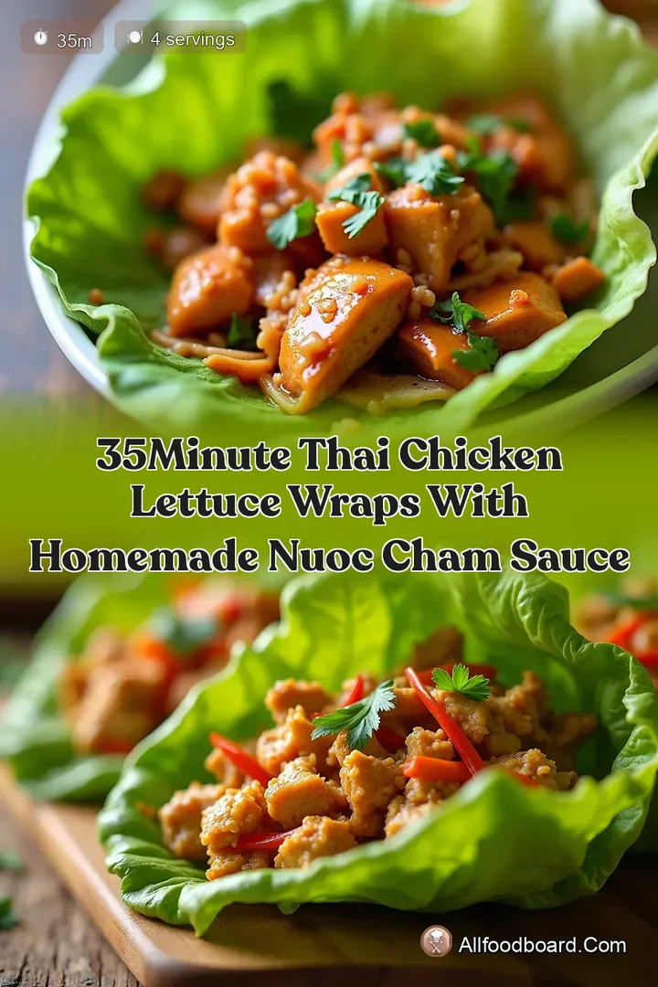 35Minute Thai Chicken Lettuce Wraps with Homemade Nuoc Cham Sauce : PIN FOR LATER 35Minute Thai Chicken Lettuce Wraps with Homemade Nuoc Cham Sauce
