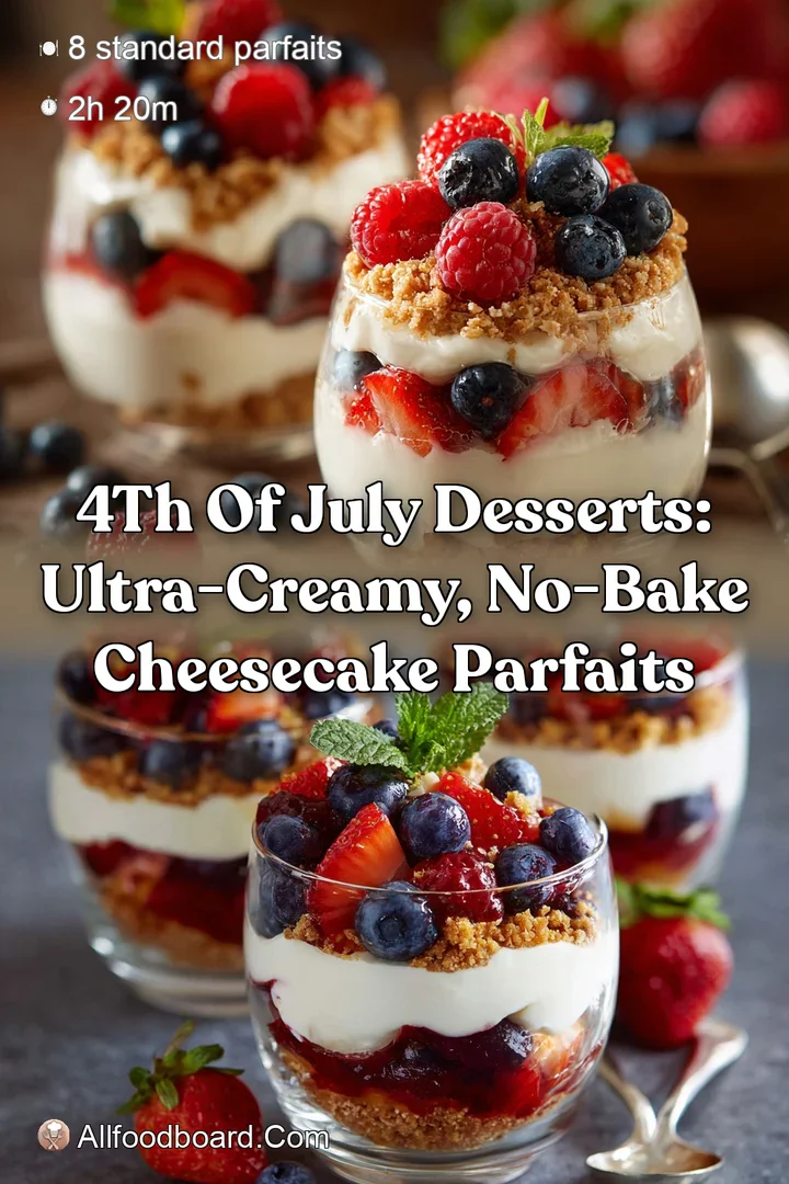 4th of July Desserts: Ultra-Creamy No-Bake Cheesecake Parfaits