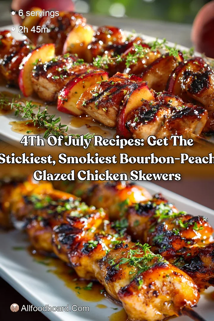 4th of July Recipes: Get the Stickiest Smokiest Bourbon-Peach Glazed Chicken Skewers