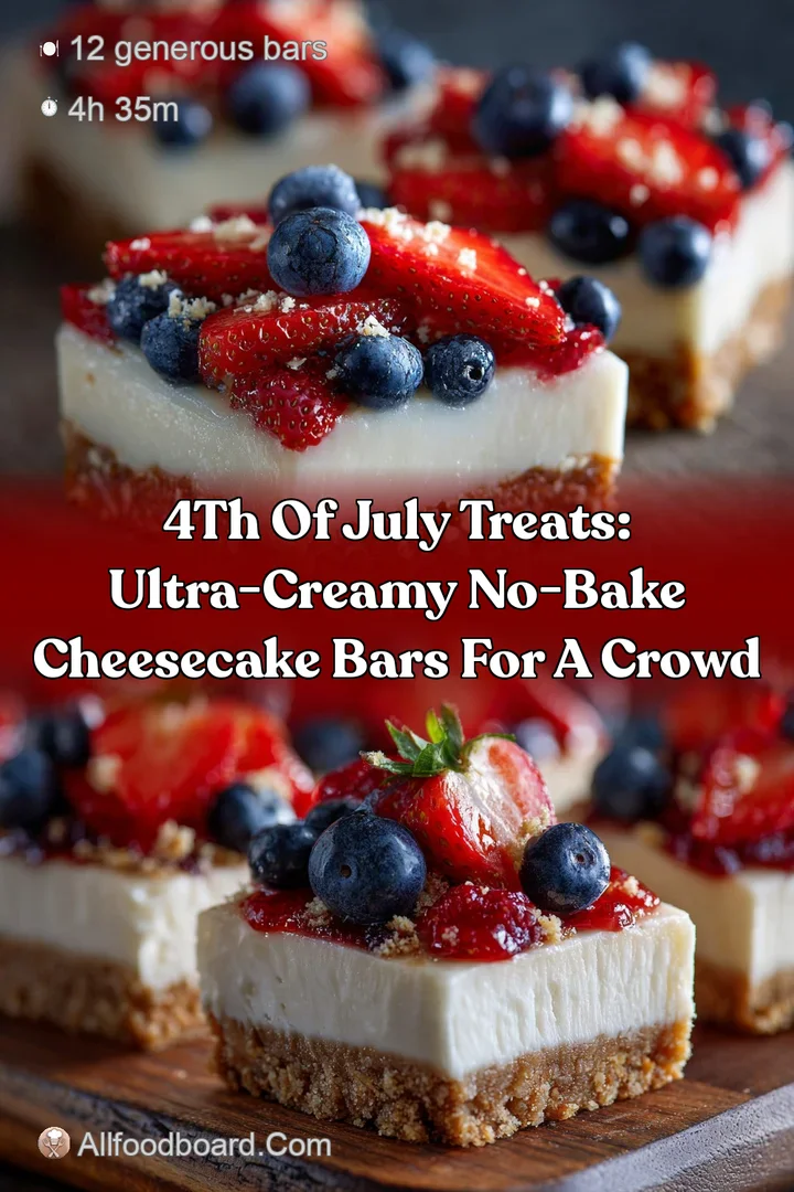 4th of July Treats: Ultra-Creamy No-Bake Cheesecake Bars for a Crowd