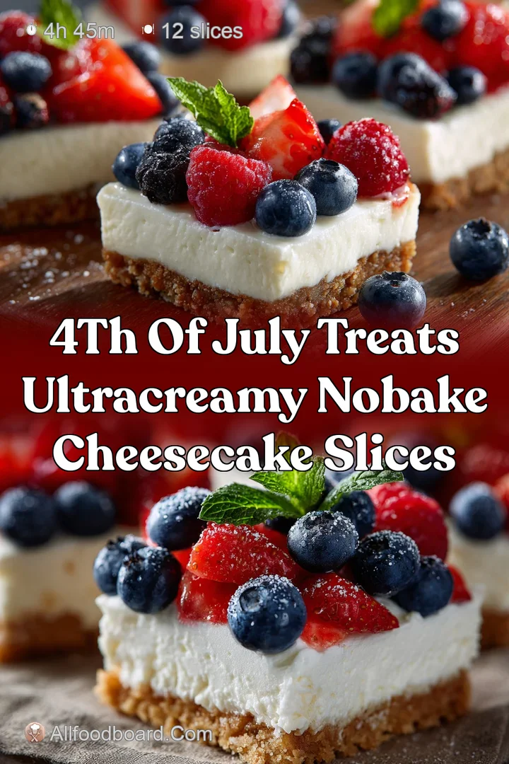 4th of July Treats UltraCreamy NoBake Cheesecake Slices