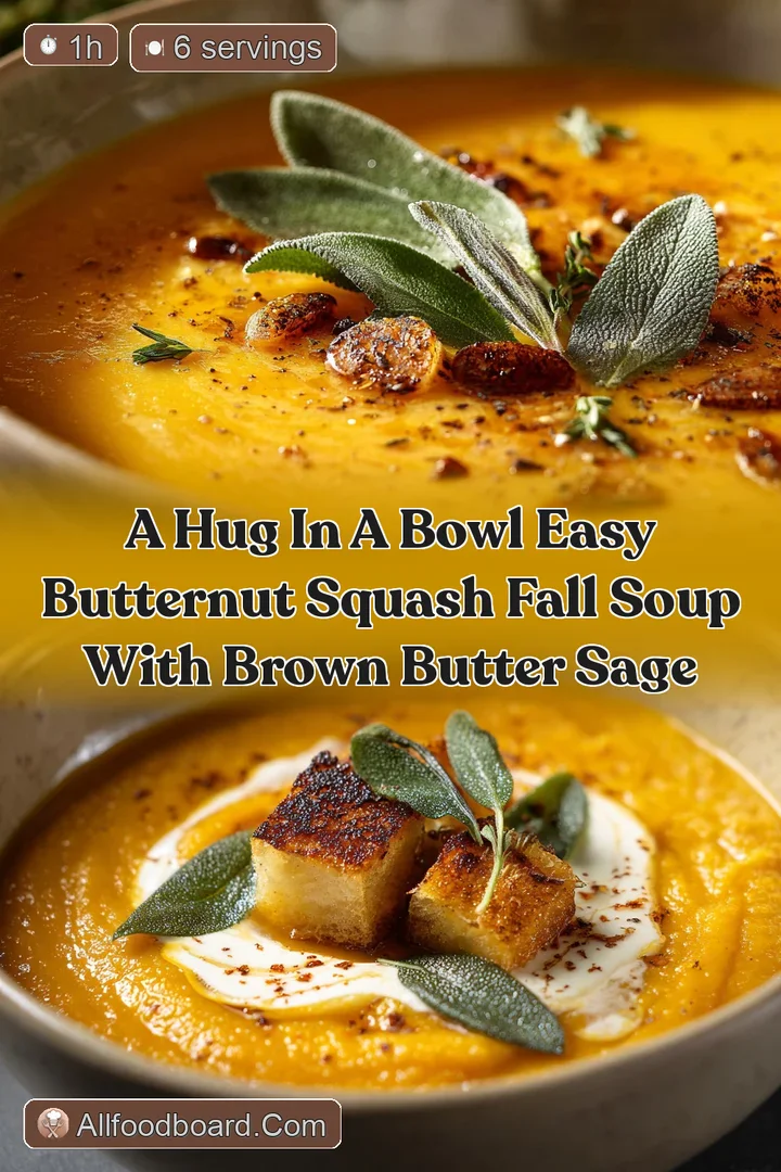A Hug in a Bowl Easy Butternut Squash Fall Soup with Brown Butter Sage