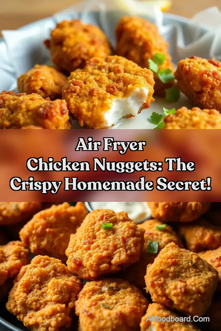 Air Fryer Chicken Nuggets: The Crispy Homemade Secret! : PIN FOR LATER Air Fryer Chicken Nuggets: The Crispy Homemade Secret!