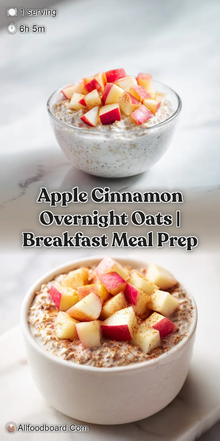 Close-up of creamy porridge textured with brown cinnamon spice and juicy, diced apple pieces glistening with syrup