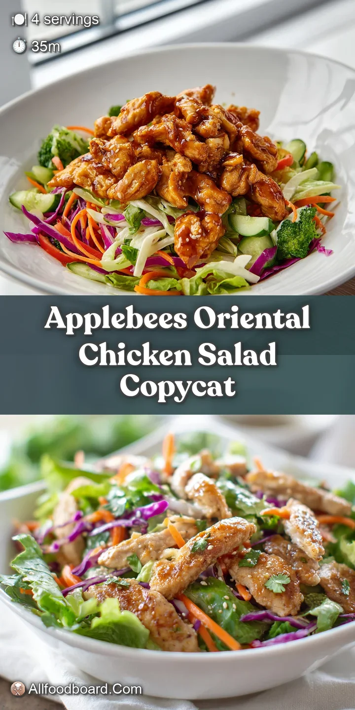 Close-up view of glistening chicken and crisp noodles coated in creamy dressing, showcasing the salad's appealing texture.