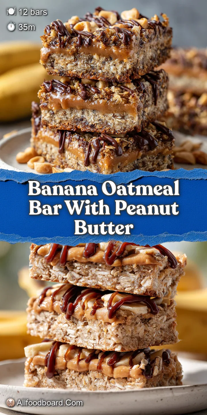 Close-up of a moist banana oatmeal bar. Peanut butter marbling, soft texture. Appealingly rustic with visible oats and mas...
