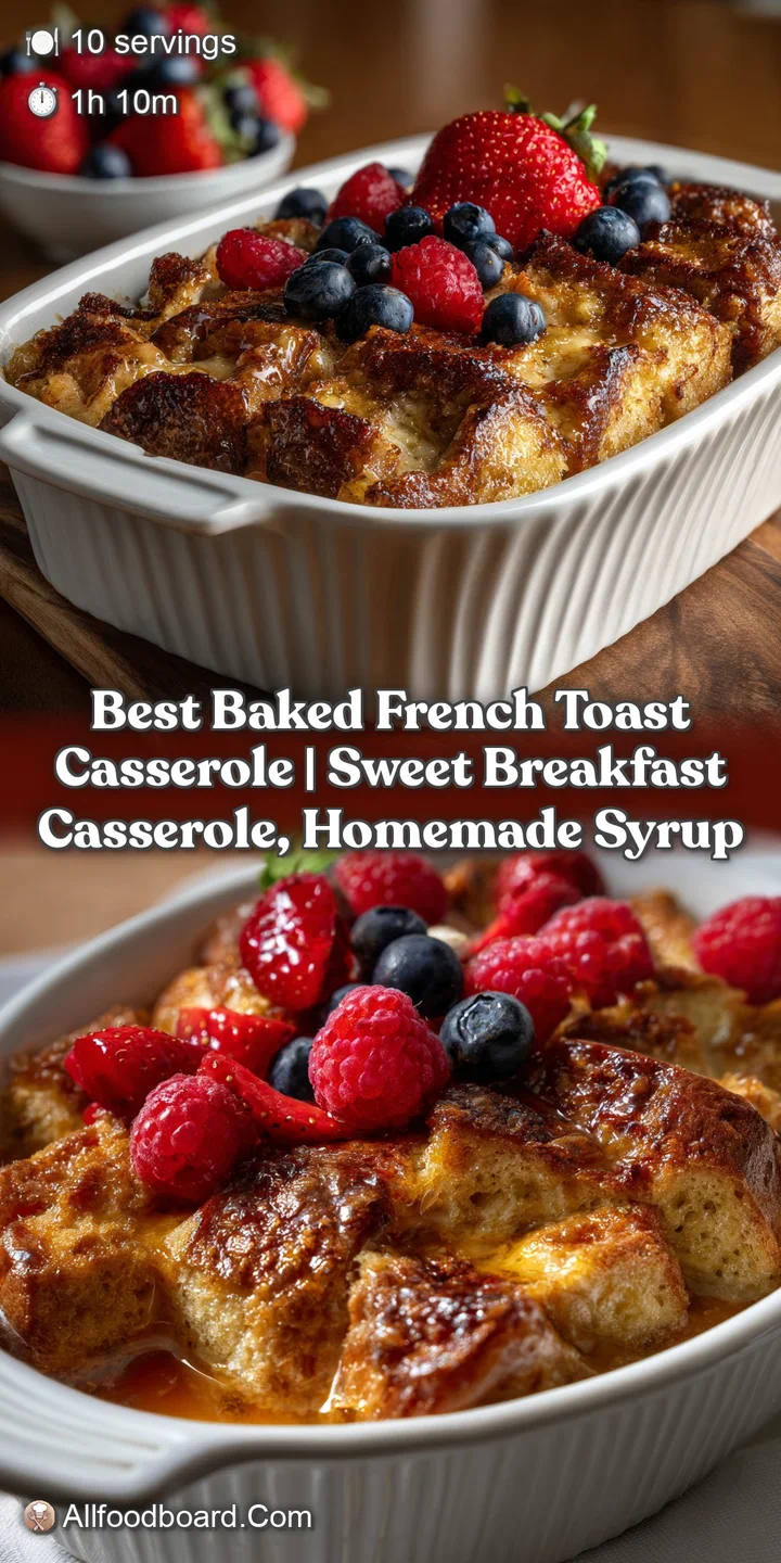 Best Baked French Toast Casserole | Sweet Breakfast Casserole Homemade Syrup