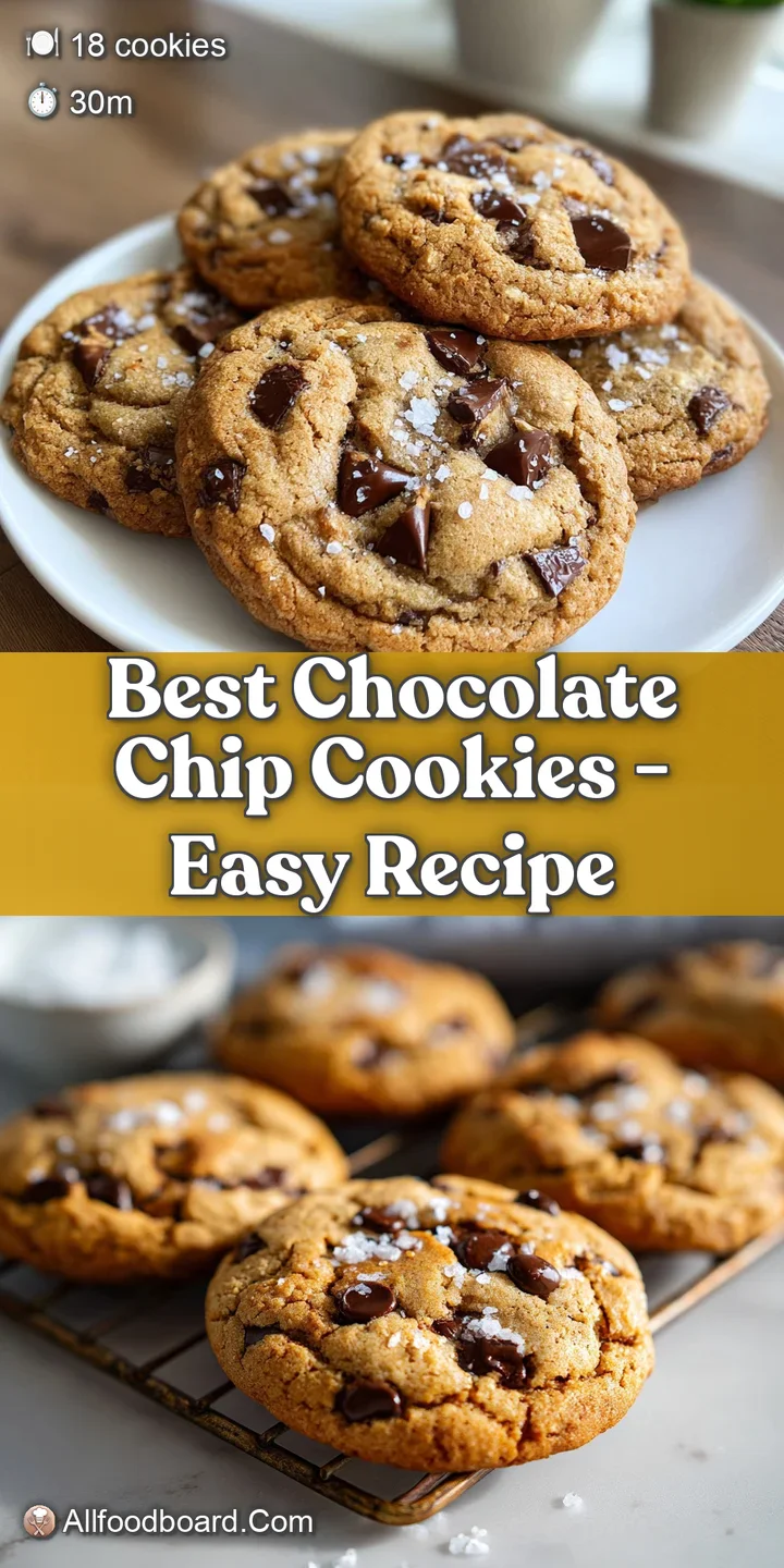 Close-up of a chocolate chip cookie, shiny with melted chocolate, against a blurred background. Texture looks soft and chewy.