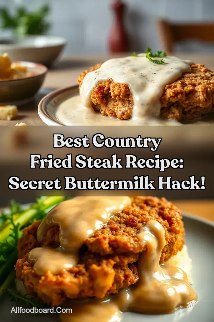 Best Country Fried Steak Recipe: Secret Buttermilk Hack! : PIN FOR LATER Best Country Fried Steak Recipe: Secret Buttermilk Hack!
