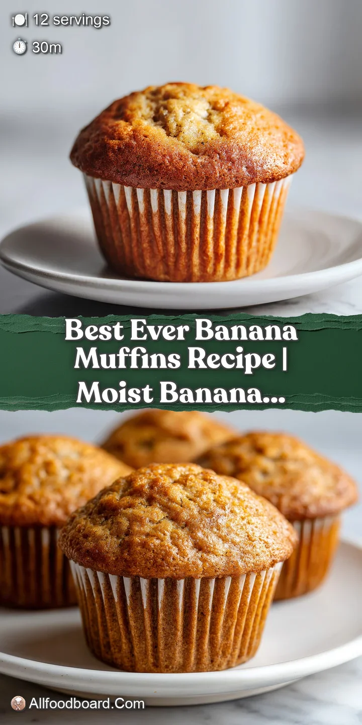 Close-up of a rustic banana muffin revealing a textured top. The muffin promises moistness and a burst of sweet banana fla...