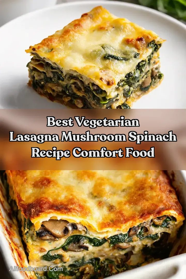 Best Vegetarian Lasagna Mushroom Spinach Recipe Comfort Food : PIN FOR LATER Best Vegetarian Lasagna Mushroom Spinach Recipe Comfort Food
