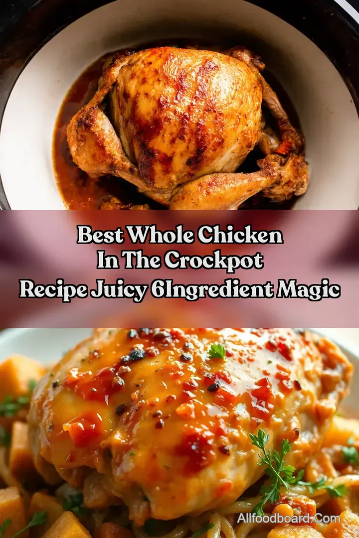 Best Whole Chicken In The Crockpot Recipe Juicy 6Ingredient Magic
