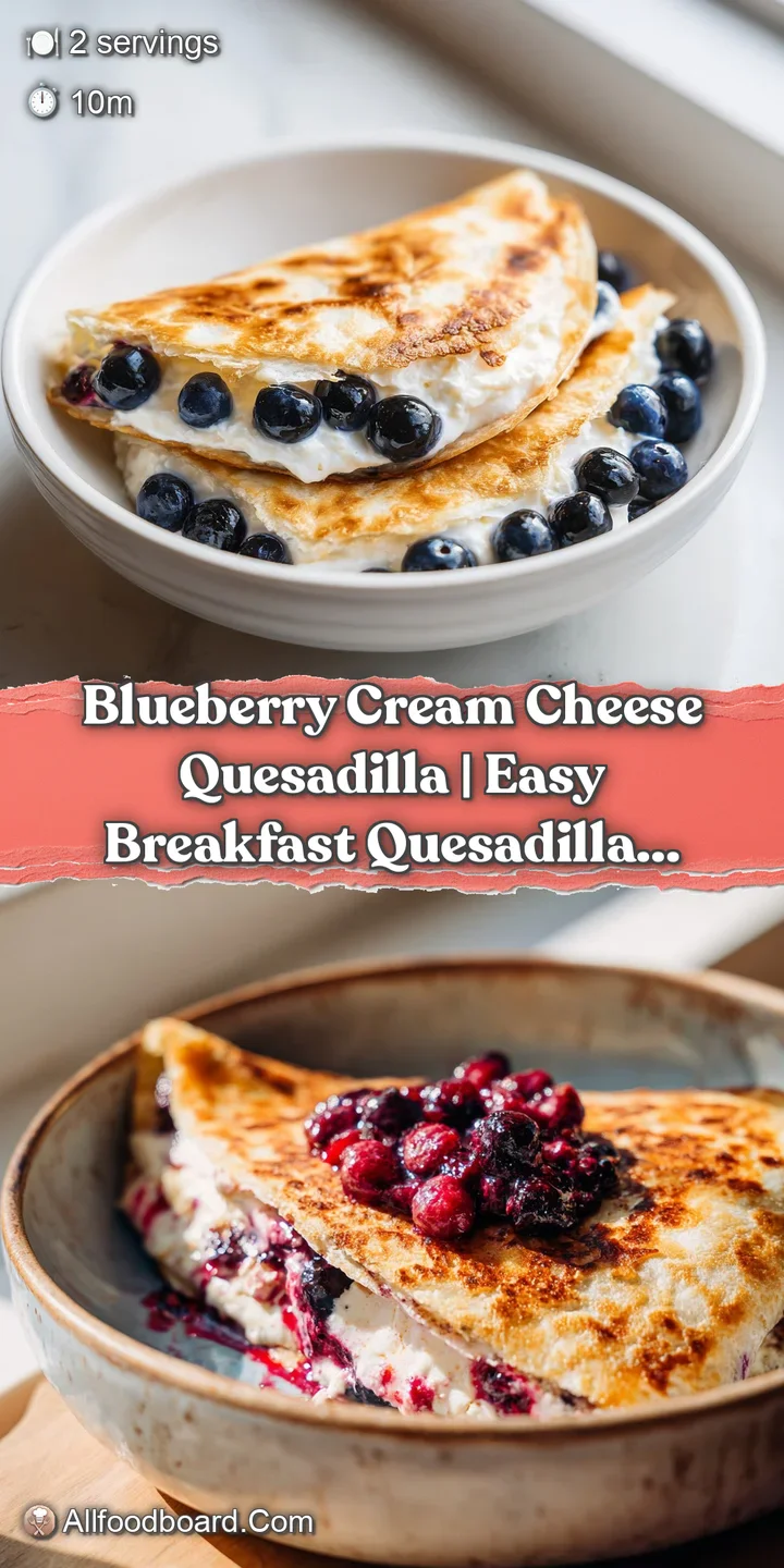 Close-up of a crisp tortilla overflowing with melted cheese and juicy blueberries, slightly steaming.